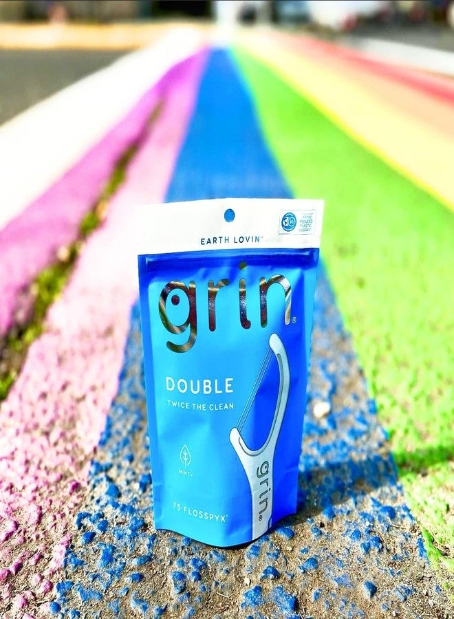 Grin Dental Floss |3 Packs of 60 (Double Twice The Clean Deux Fois Plus Propre), White, Total: 180, 1.0 Foot, 0.18 pounds - Image 4