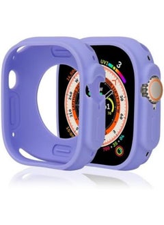 Generic Compatible with Apple Watch Ultra 49 mm case All-Round Shockproof TPU Silicone Protective Cover Bumper Shock-Absorbing Scratch-Resistant Protective case for Apple Watch Ultra 49 mm one piece (Light 
