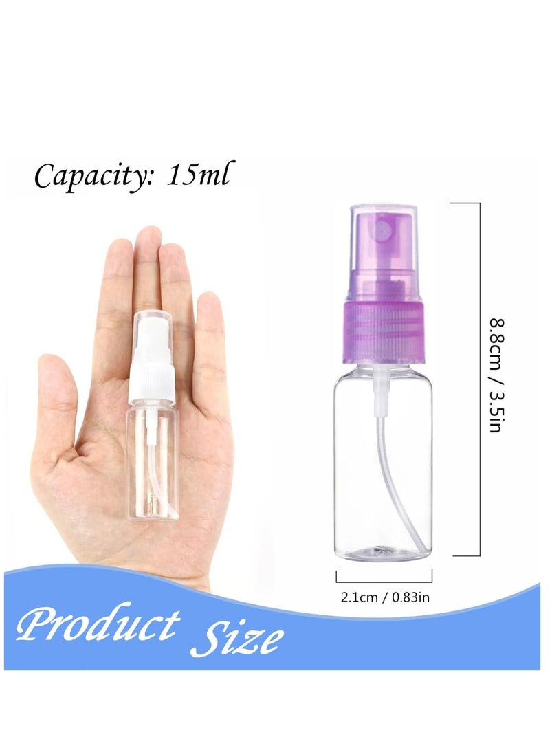 Oasisgalore 10 Pack 15ml Leakproof Fine Mist Spray Bottles, Transparent Plastic, for Cosmetics & Perfumes - Image 2