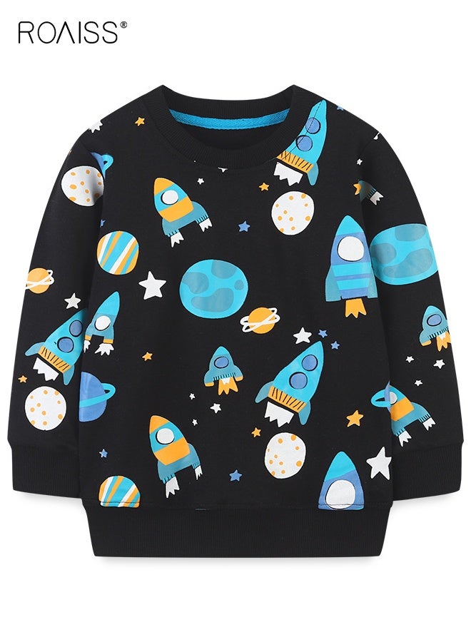 رويس بلوزة أنيقة للأولاد الصغار، بلوزة برقبة مستديرة وأكمام طويلة بنقشة جميلة، مناسبة للارتداء اليومي أو أي مناسبة - Image 1