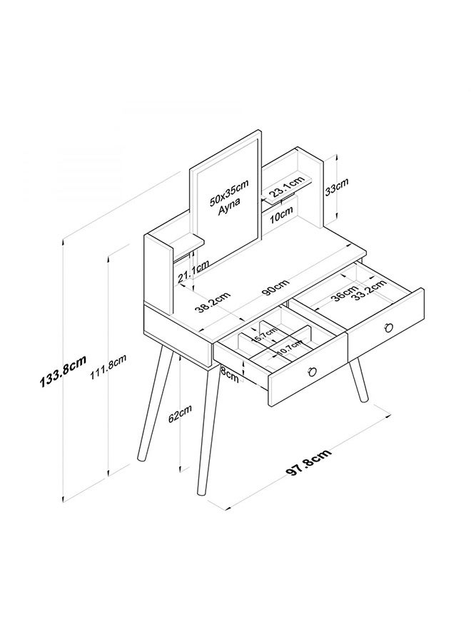 Home Canvas Home Canvas GlamourGaze Dressing Unit White  - Image 2