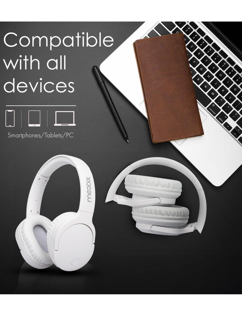 موديكس KO23BT1100W سماعة رأس بلوتوث لاسلكية، متوافقة مع آيفون وأندرويد، أبيض - Image 5