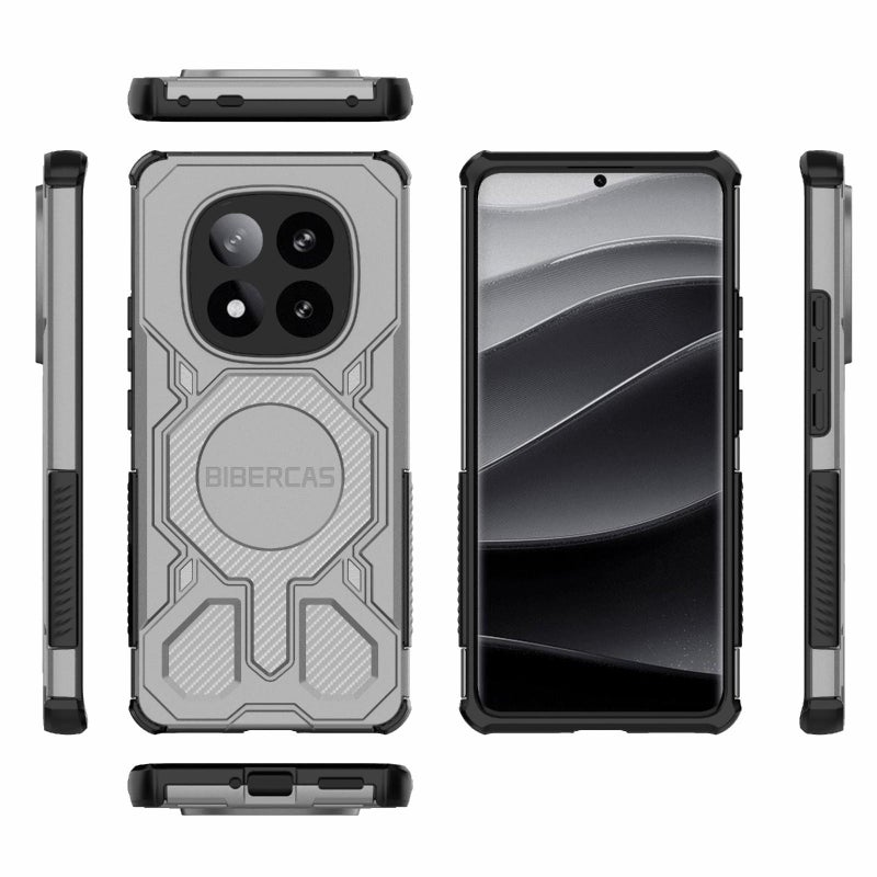بيبركاس جراب هاتف مقاوم للصدمات Magsafe من سلسلة Real Color لهاتف Redmi Note 14 Pro+ 5G (رمادي) - Image 2