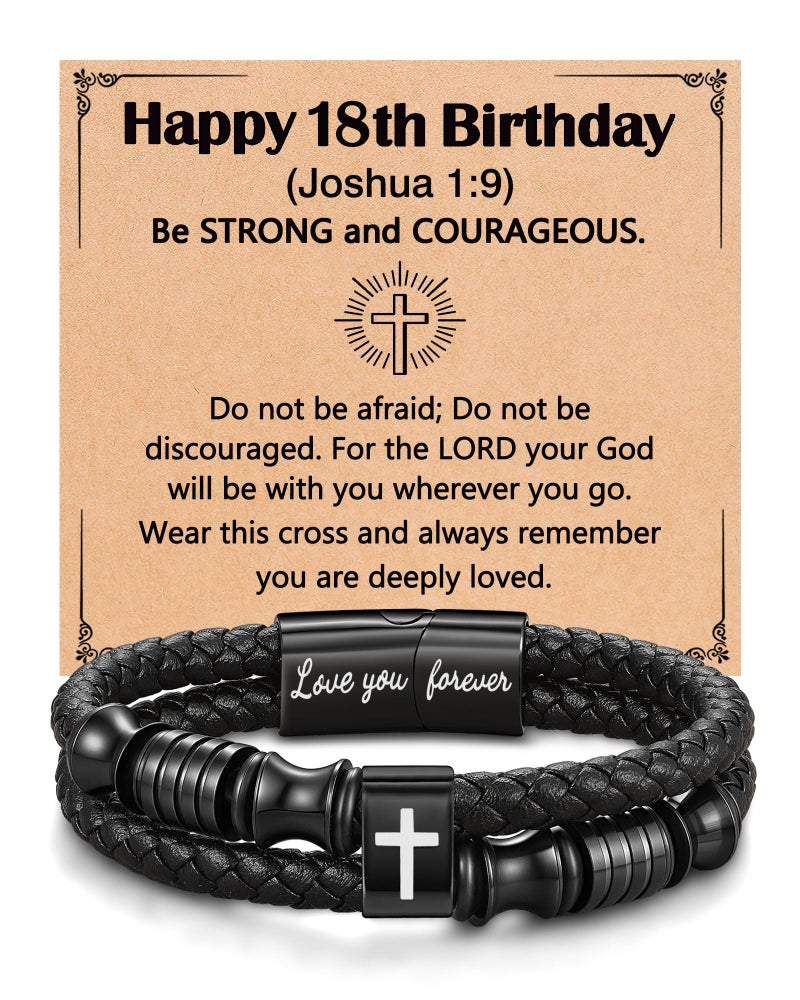 UNGENT THEM 18th Birthday Decorations Gifts for 18 Year Old Boys Teenage Happy Birthday Bracelet - Image 1