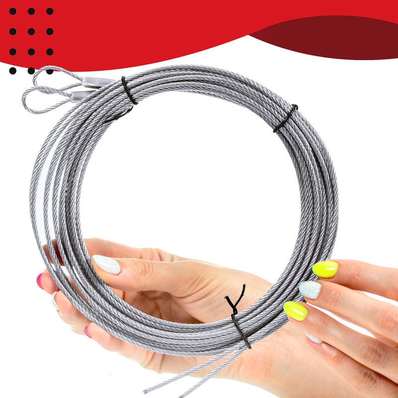 Granatan Garage Door Cable and Pulley Replacement Kit, 2 Galvanized Aircraft Cables - 3/32" and 1/8" Diameter, Two Heavy Duty 3" Sheaves, 10 Fasteners for Overhead Sectional Garage Doors - Image 4