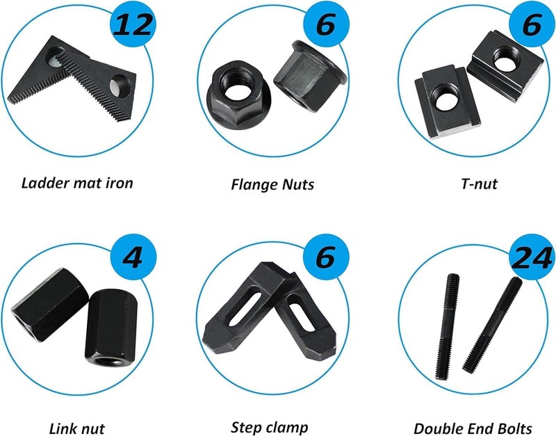 TEXALAN(R) Hold Down Clamp Clamping Set Kit Bridgeport Mill (5/8" Slot 1/2" Stud) - Image 5