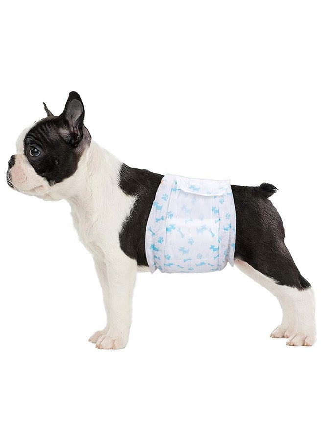 SKY-TOUCH 12 pieces Dog Nappies Male,Disposable Dog Belly Bands for Dog Male,Super Absorbent & 360°Leakage Protection,Preventing Dogs from Marking and Urinating in the Room,M,Blue  - Image 1