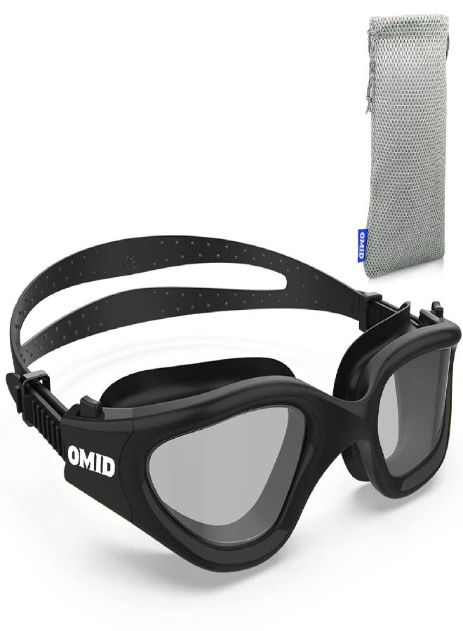 OMID Swim Goggles, Comfortable Polarized Swimming Goggles, Anti-Fog Leak Proof UV Protection Crystal Clear Vision Swim Goggles Men Women Adult (Light Smoke) - Image 1