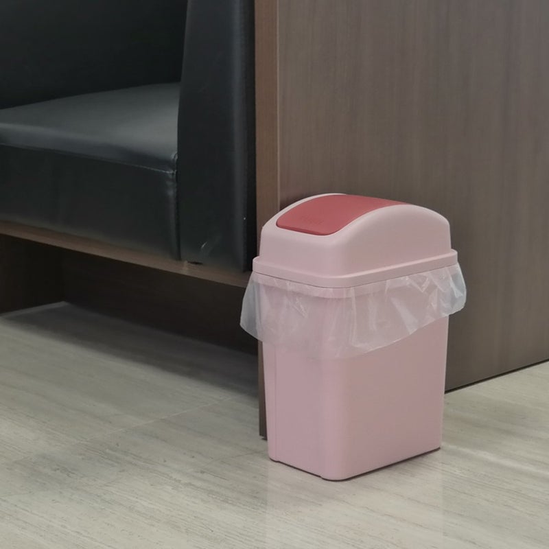 Teyyvn 7 Liter / 1.8 Gallon Plastic Trash Can, Small Garbage Can with Swing Lid (Pink) - Image 5
