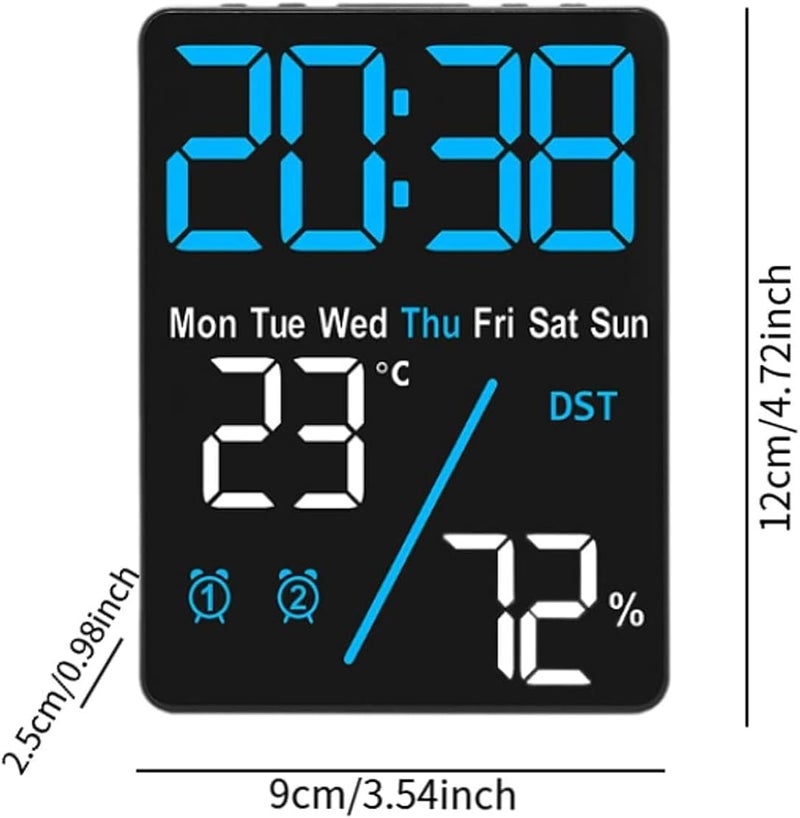 CBK Digital Alarm Clock Table Clock with LED Display, Temperature and Humidity Monitor Compact Desk Clock for Students,Home, Office, Bedroom, Living Room,Home Decor, Corporate Use (12Cm * 9 Cm) - Image 3
