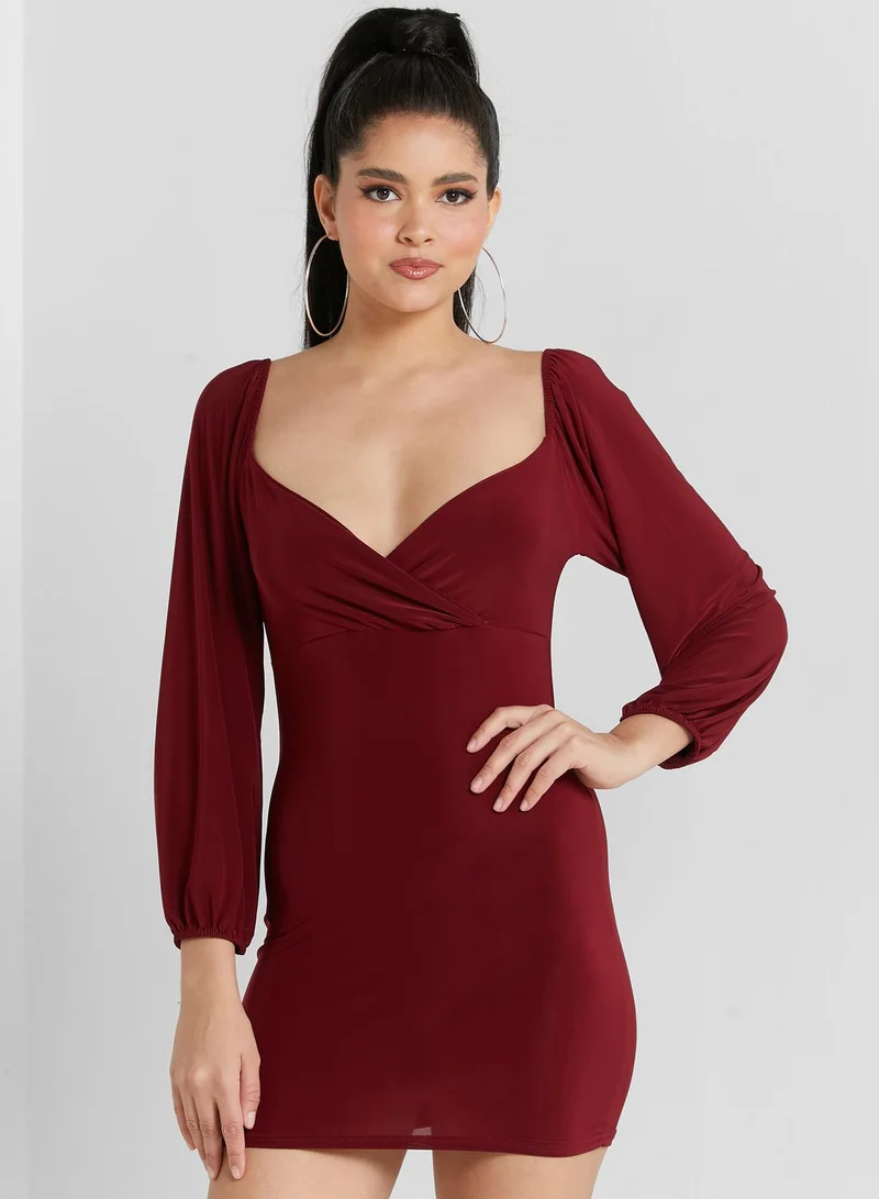 femme luxe bodycon dress Black Ruched Midi Bodycon Dress | Dresses