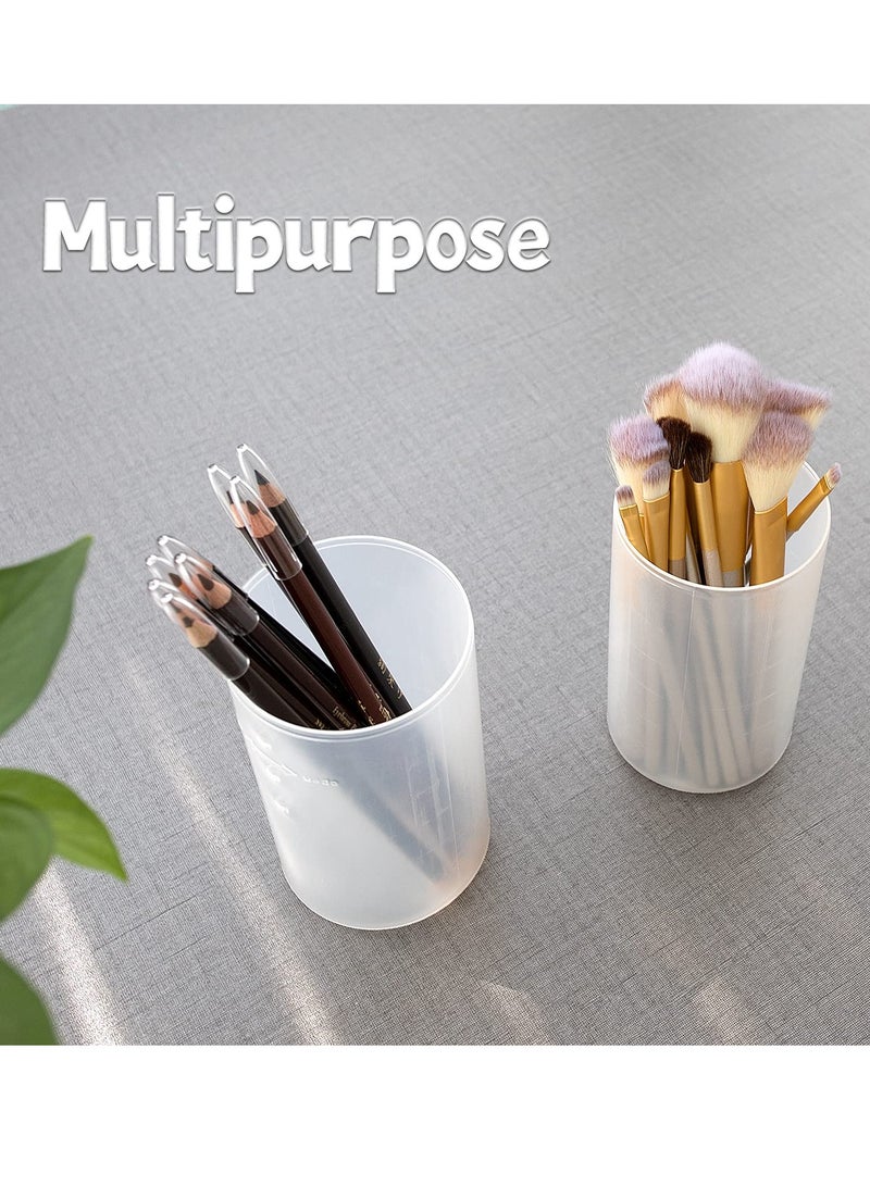 KASTWAVE Makeup Brush Holder, Retractable Makeup Brush Storage Box Large Capacity Portable Vertical Makeup Brush Holder, Plastic Transparent Travel Makeup Brush Case Waterproof and Dustproof Makeup Brush Cup - Image 3