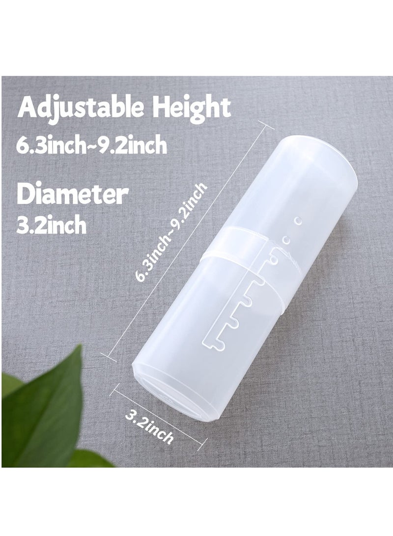 KASTWAVE Makeup Brush Holder, Retractable Makeup Brush Storage Box Large Capacity Portable Vertical Makeup Brush Holder, Plastic Transparent Travel Makeup Brush Case Waterproof and Dustproof Makeup Brush Cup - Image 5