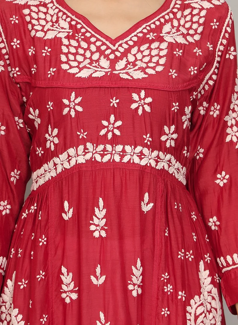 Alaya Women Chikankari Hand Embroidered Muslin Jalabiya-AL4044