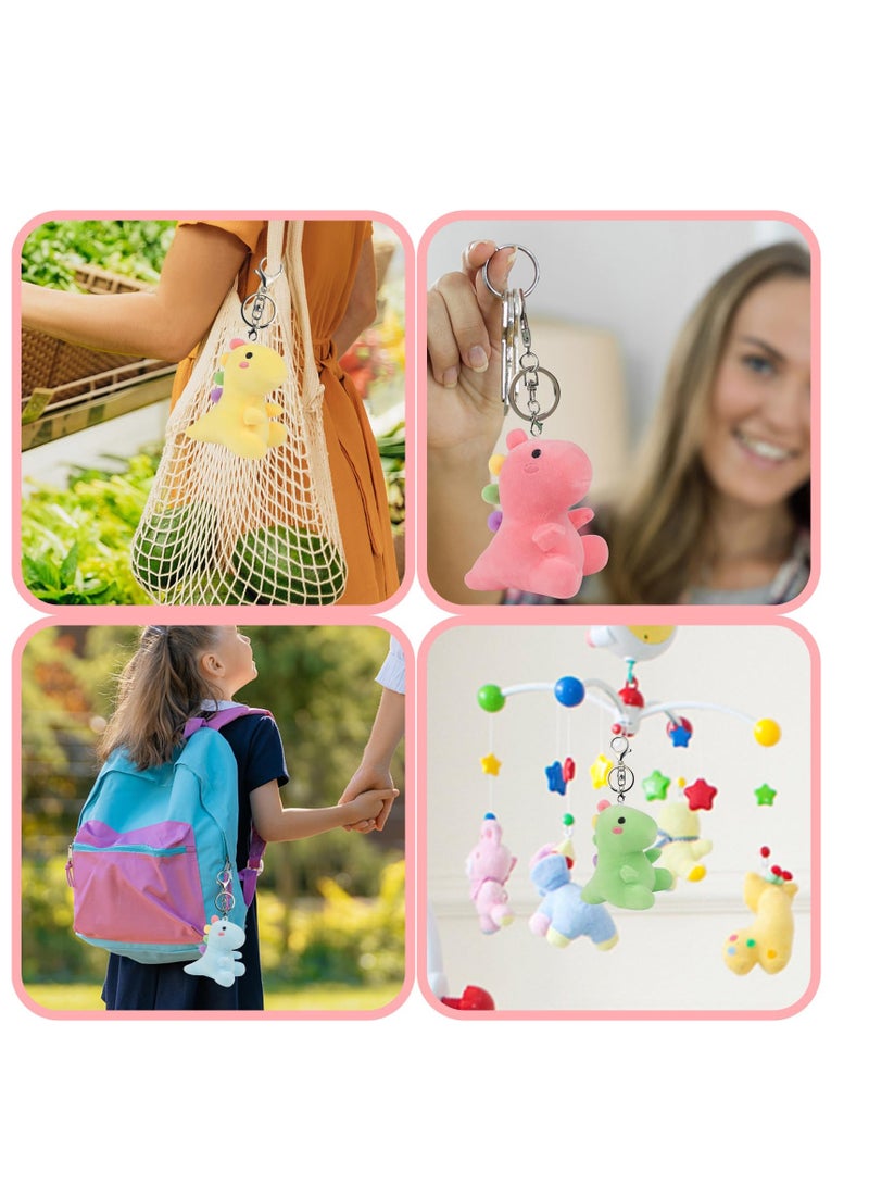 KASTWAVE 4 PCS Stuffed Dinosaurs Animal Toy with Keychain, Mini Dinosaur Stuffed Animals, Suitable for for Kids Theme Party Birthday Gifts - Image 4