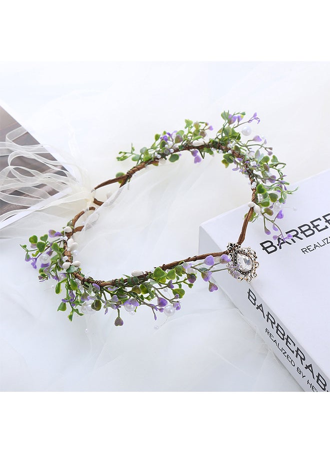 Depend Flower Headband For Wedding Girls Boho Floral Crown Wedding Hair Accessories For Kids Princess Headpiece Flower Headband For Girl and Flower Girls Adjustable Headband For Wedding Festival Party  - Image 2
