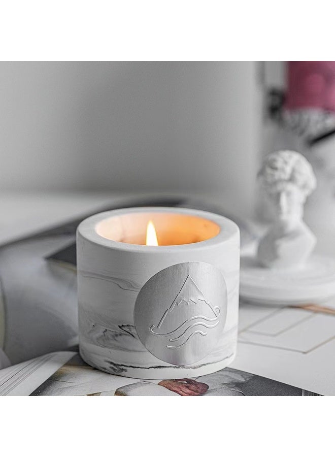 اروما هوم شمعة صويا فاخرة معطرة من السيراميك الطبيعي، على شكل تمثال يوناني، هدية مثالية لتزيين المنزل (رائحة خشبية فوغير) - Image 5