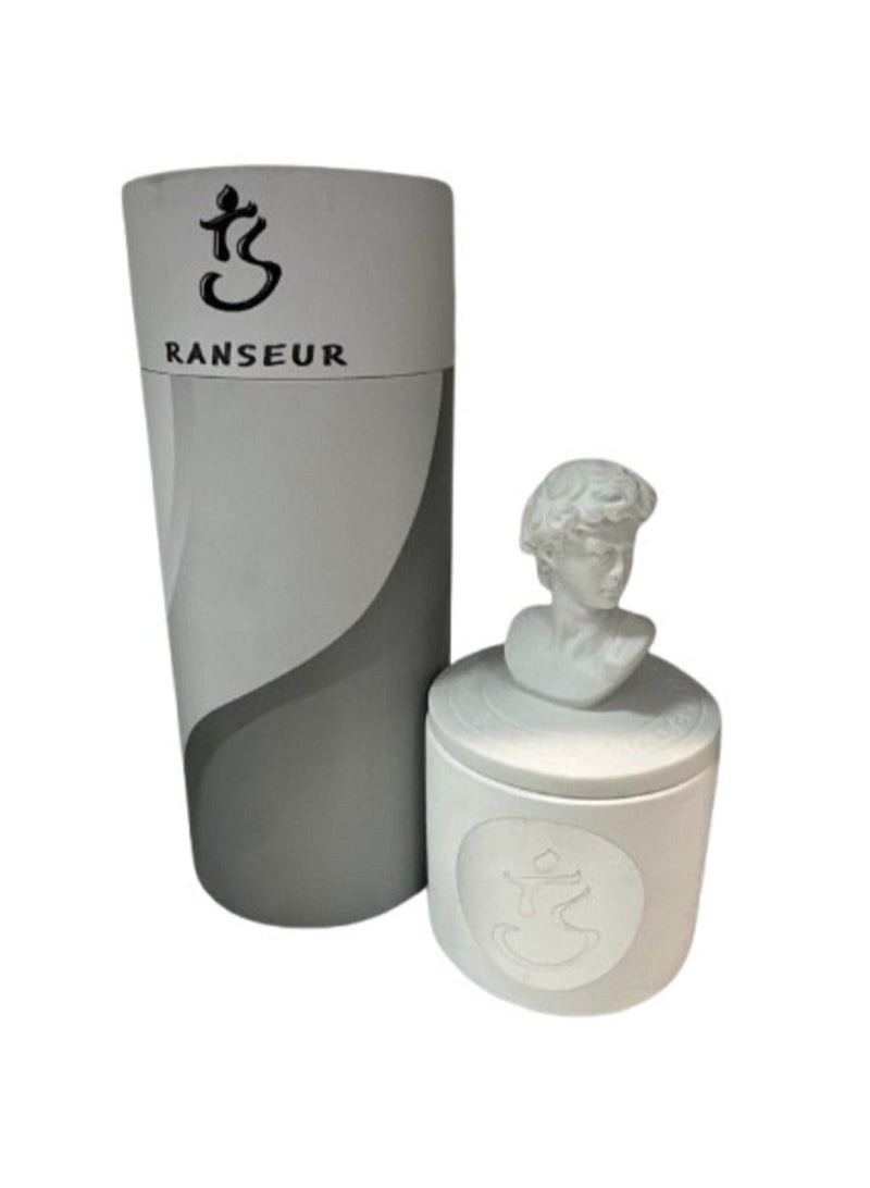 اروما هوم شمعة صويا فاخرة معطرة من السيراميك الطبيعي، على شكل تمثال يوناني، هدية مثالية لتزيين المنزل (رائحة خشبية فوغير) - Image 4