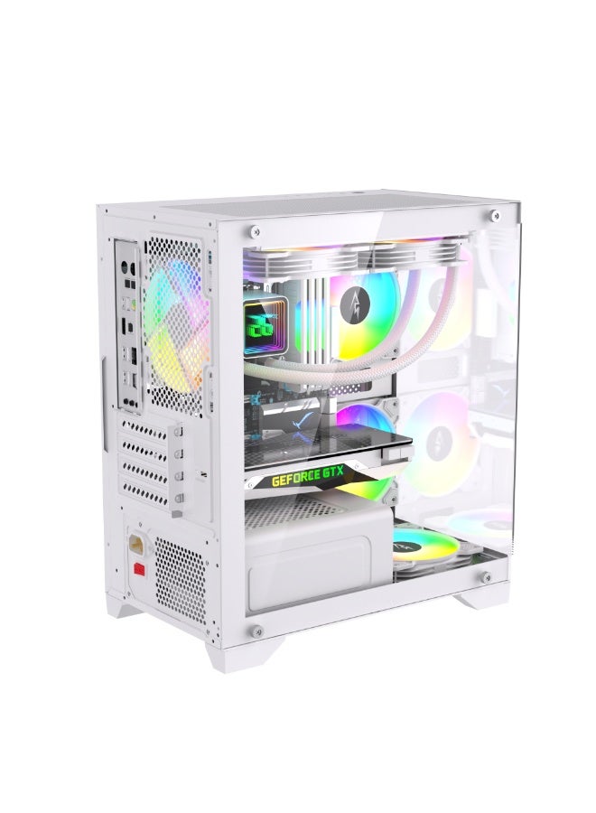 Spear Pc صندوق ألعاب SUSHI 345 زجاجي للوحة الأم M-A-T-X/I-T-X مع 4 مراوح ARGB و محور مراوح 10 منافذ وجهاز تحكم عن بعد باللون الأسود - Image 5