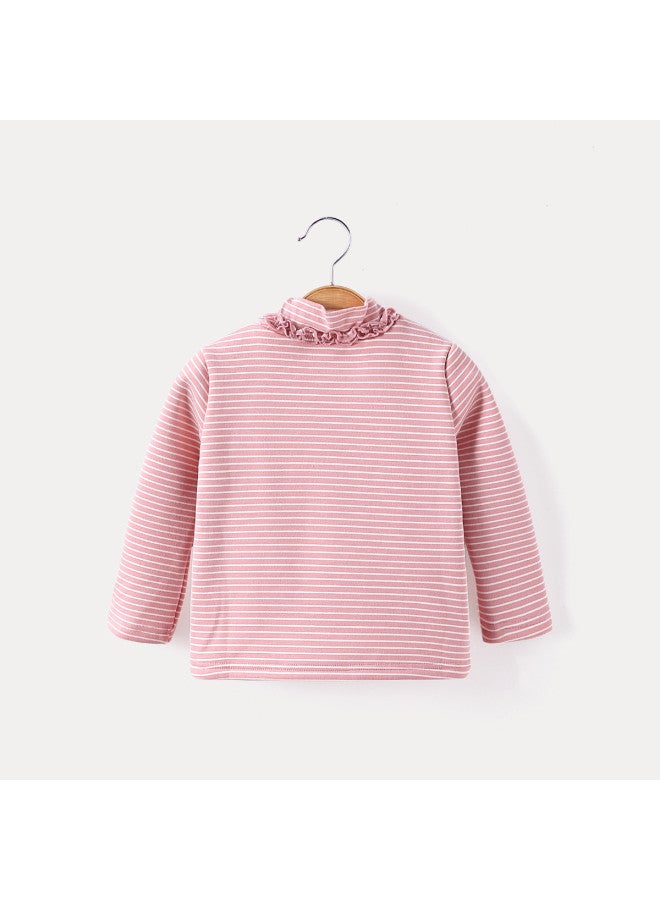 Children's Half-high Neck Autumn/winter Fleece Innerwear T-shirt Autumn Clothing Warm Top Baby Fashion - Image 3