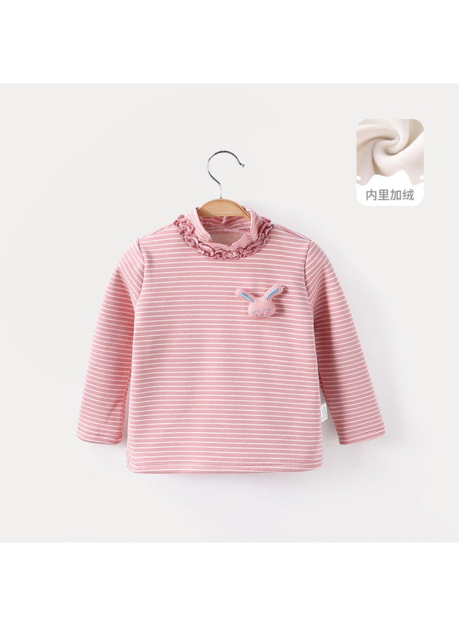 Children's Half-high Neck Autumn/winter Fleece Innerwear T-shirt Autumn Clothing Warm Top Baby Fashion - Image 2
