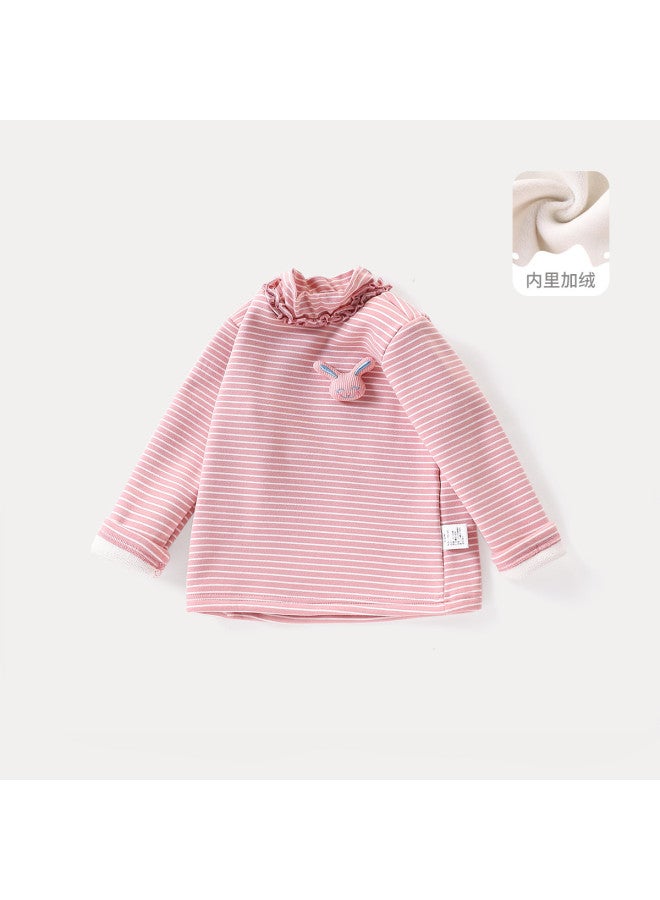 Children's Half-high Neck Autumn/winter Fleece Innerwear T-shirt Autumn Clothing Warm Top Baby Fashion - Image 4