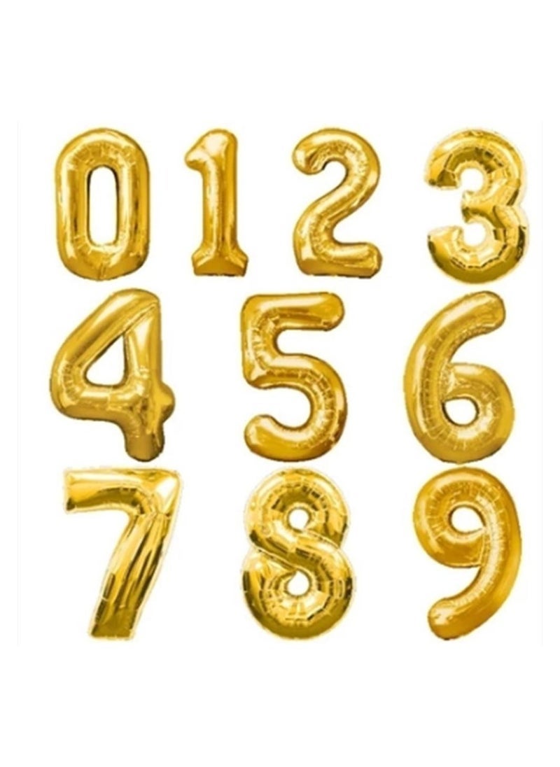INSX 40 Inch Number Balloon Glittering Golden Color Grand Size for Special Occasions and Birthday Wedding Anniversary Decoration Reusable - Image 1