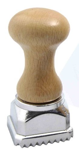 Eppicotispai Aluminum Square Ravioli Ejector Stamp with Beechwood Handle, 1-3/4-Inch - Image 1