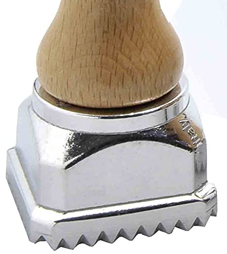 Eppicotispai Aluminum Square Ravioli Ejector Stamp with Beechwood Handle, 1-3/4-Inch - Image 3