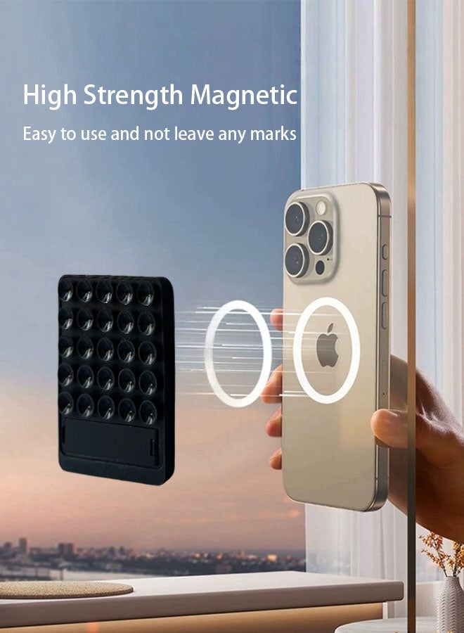 ZAFRA 2 in 1 Magnetic Suction Phone Holder Mount，Silicone Suction Mobile Phone  Universal Convertible Car/Bathroom/Mirror Mount | Strongest MagSafe | Compatible for IPhone 16 15 14 13 12 Pro Max Plus Samsung S25 - Image 2