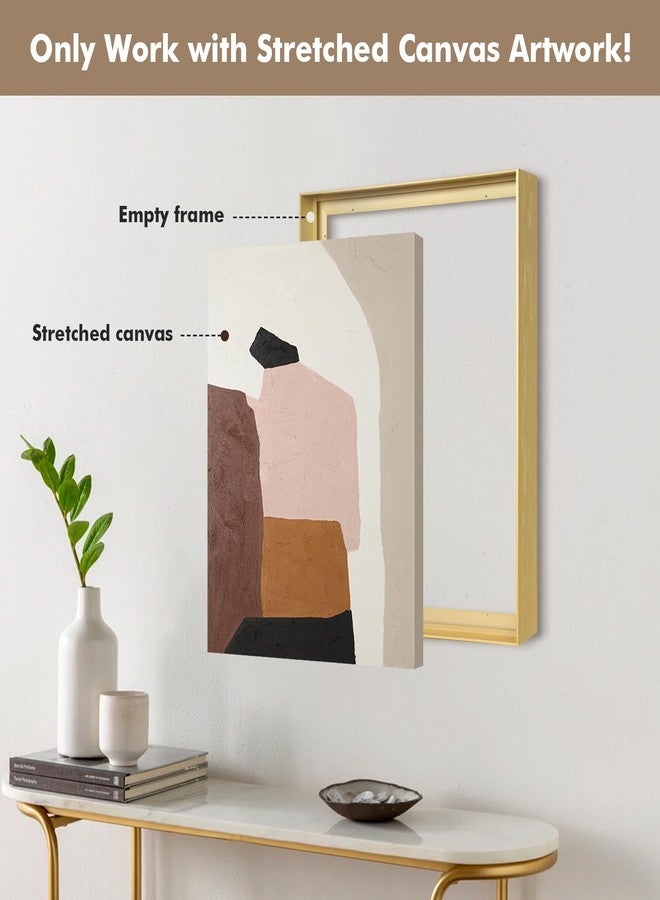 FOLKOR Canvas Floater Frame for 24x30 Oil Paintings, DIY Metal Canvas Frame with 1.5" Deep, Floating Frame for Canvas Prints Wall Art/Portrait/Landscape Living Room Bedroom Kitchen Decor (Gold) - Image 5