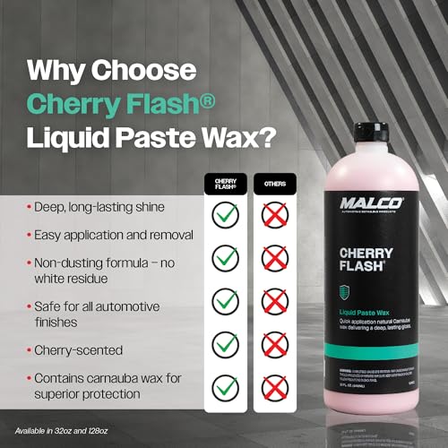 Malco Cherry Flash Automotive Liquid Paste Wax – Protect & Shine Your Vehicle/Easiest Way to Hand Wax Your Car/Lasting Gloss & Protection For Cars, Trucks, Boats and Motorcycles / 32 Oz. (124832) - Image 5