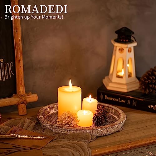 Romadedi Wooden Decorative Tray Candle Holder: Romadedi Round Wood Tray Home Decor, Whitewash Rustic Trays for Farmhouse Dinning Table Kitchen Countertop Coffee Table Wedding Centerpiece, 11inch, Size L - Image 3