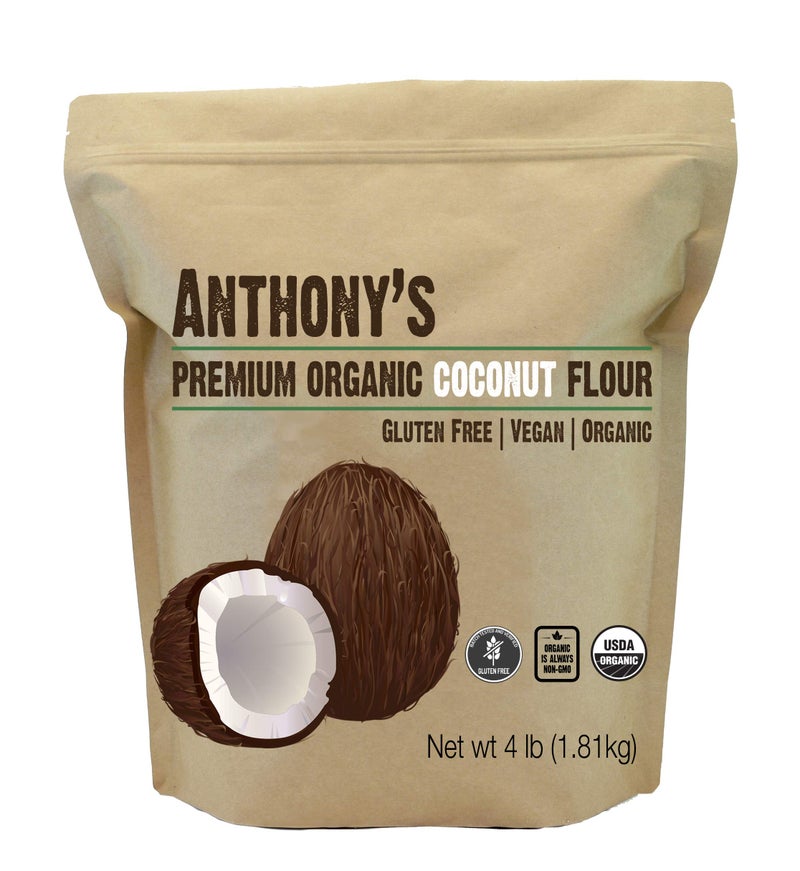 Anthony's Organic Coconut Flour, 4 lb, Batch Tested Gluten Free, Non GMO, Vegan, Keto Friendly - Image 1