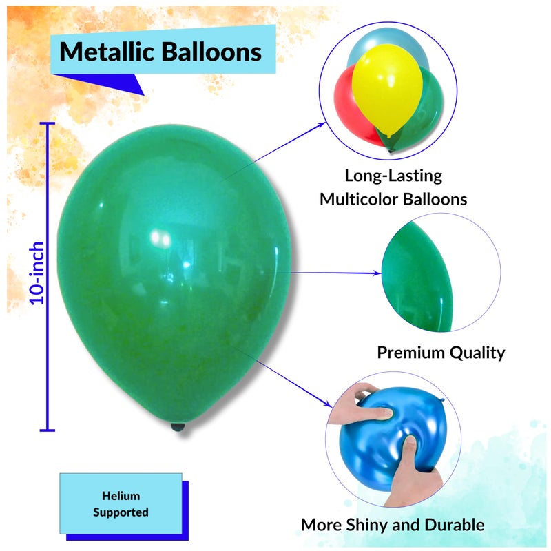 1iAM Happy Holi Decoration Combo Pack of 43 - 1pc "LET'S PLAY HOLI" Banner, 40pcs Balloons, 1pc Pump & 1pc Arch | 14th March Decoration Items for Home, Office, Club, Schools, Collage, Restaurant - Image 5