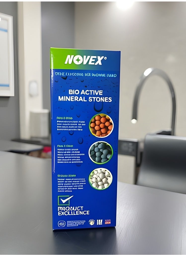 NOVEX - Shower Head with Mineral Stones Filter Filtration High Pressure Water Saving 3 Mode Function Spray Handheld Showerheads for Dry Skin Hair - Image 1