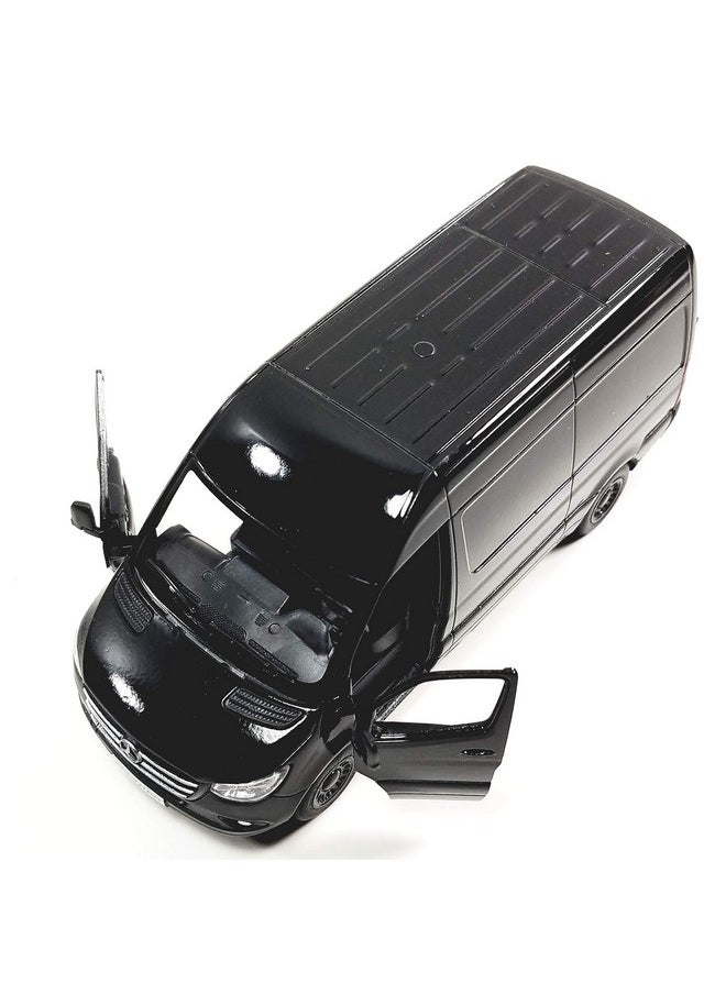 Kinsmart KiNSMART - Mercedes-Benz Sprinter Cargo Van, 1:48 O Scale Die Cast Metal Model Toy Van, Pull-Back Action, Black  - Image 3