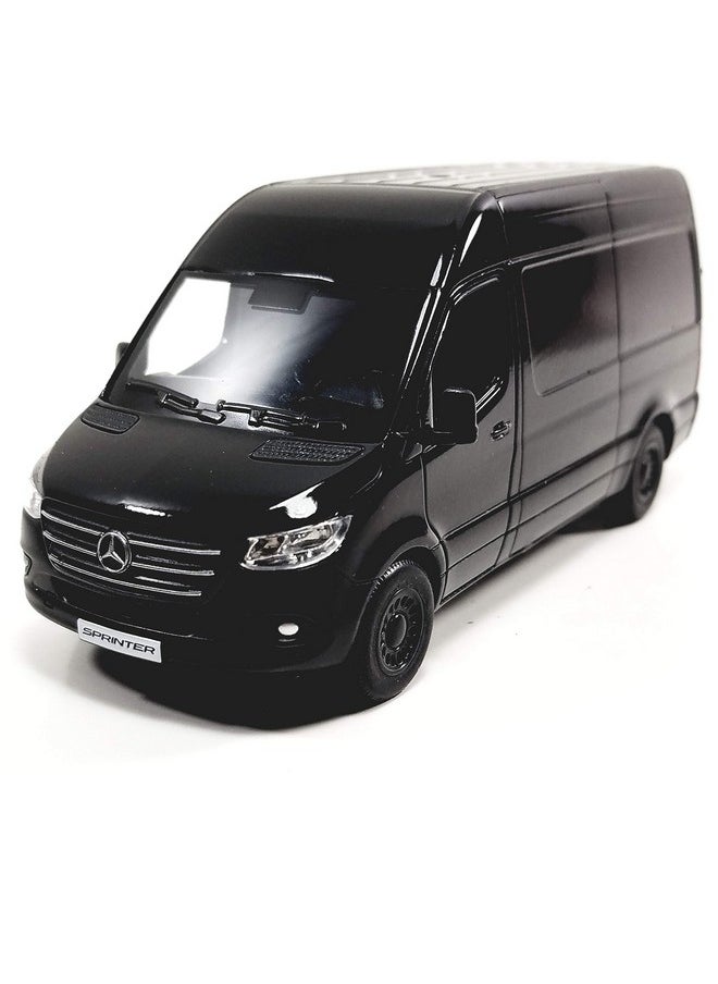 Kinsmart KiNSMART - Mercedes-Benz Sprinter Cargo Van, 1:48 O Scale Die Cast Metal Model Toy Van, Pull-Back Action, Black  - Image 2
