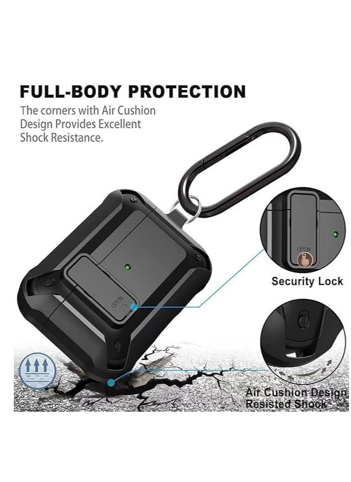 Generic - CASE FOR Apple AirPods 4 Case Cover With Keychain Rugged Armor - Black - Image 1