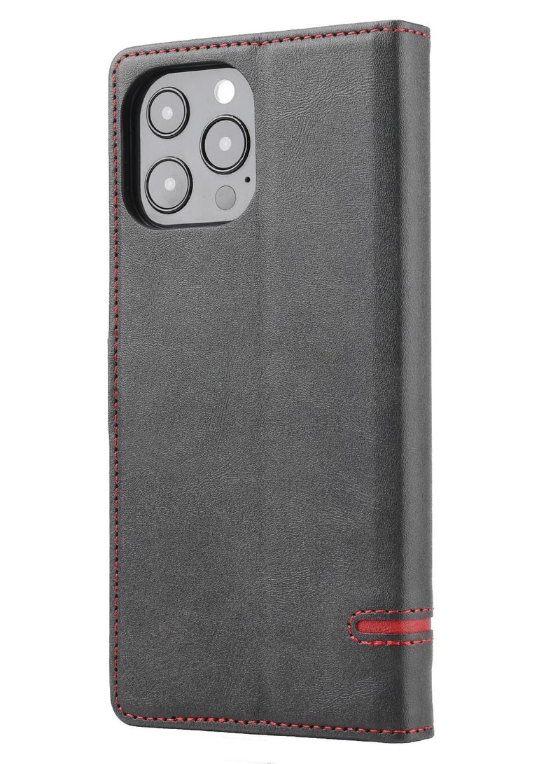 Suteni Flip Cover Leather Protective Hidden Card Slots Phone Case for iPhone - Image 2