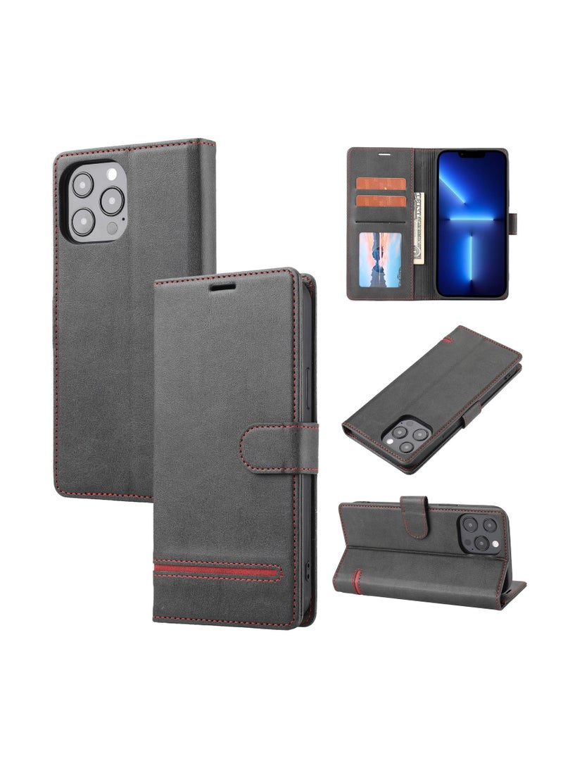 Suteni Flip Cover Leather Protective Hidden Card Slots Phone Case for iPhone - Image 3