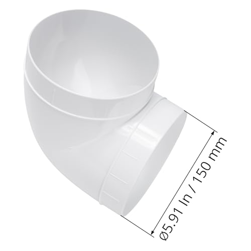 ECOPRO VENT Plastic 6" inch 90 degree duct connector. Easy to mount 90 elbow for flex or straight pipe. - Image 5
