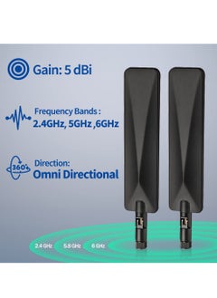 KASTWAVE Tri-Band WiFi 6E Antenna, 2.4GHz 5GHz 6GHz WiFi Antenna 5dBi MIMO RP-SMA Male Antenna for WiFi Router High-Speed Wireless Connections in Smart Homes and Offices (2-Pack)  - Image 5