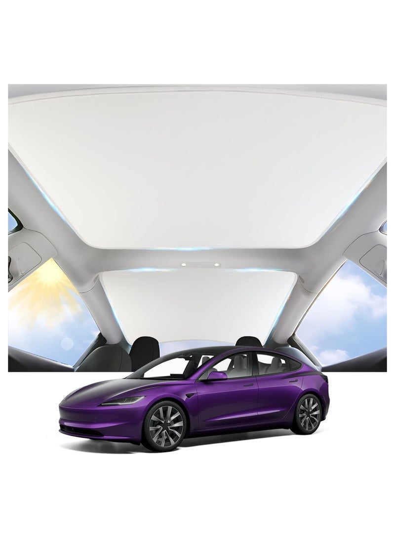 SYOSI Roof Sunshade for 2024 Tesla Model 3 Highland, Sunroof Shade for Tesla Model 3 2024, Glass Roof Sunshades Accessories for Tesla Model 3, Foldable UV Rays Protection Heat Insulation  - Image 1