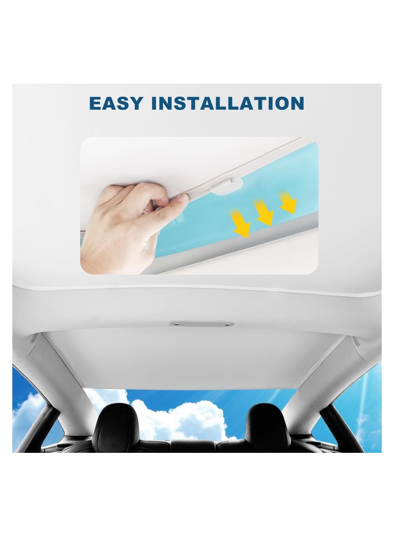 SYOSI Roof Sunshade for 2024 Tesla Model 3 Highland, Sunroof Shade for Tesla Model 3 2024, Glass Roof Sunshades Accessories for Tesla Model 3, Foldable UV Rays Protection Heat Insulation  - Image 4
