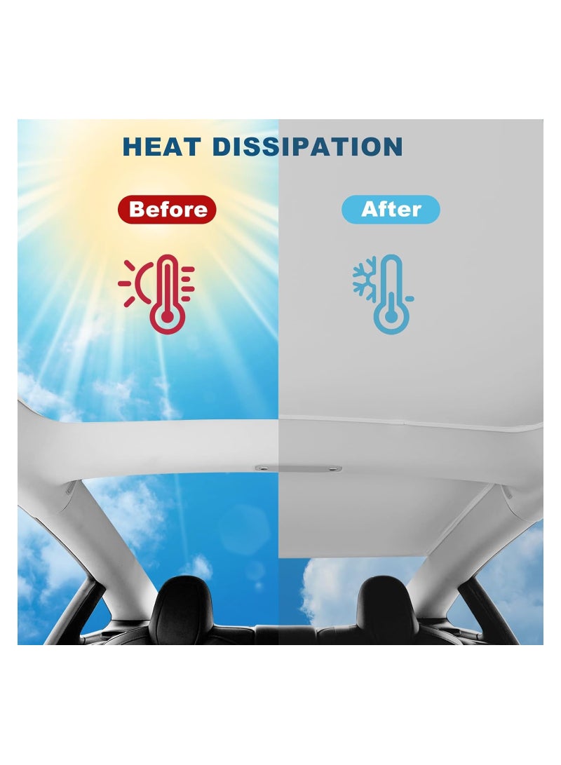 SYOSI Roof Sunshade for 2024 Tesla Model 3 Highland, Sunroof Shade for Tesla Model 3 2024, Glass Roof Sunshades Accessories for Tesla Model 3, Foldable UV Rays Protection Heat Insulation  - Image 3