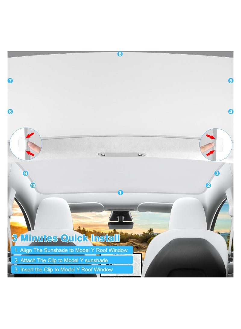 SYOSI Roof Sunshade for 2024 Tesla Model 3 Highland, Sunroof Shade for Tesla Model 3 2024, Glass Roof Sunshades Accessories for Tesla Model 3, Foldable UV Rays Protection Heat Insulation  - Image 5
