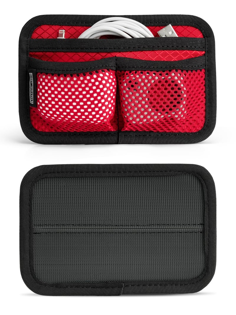TACTICAL_GEEK TCM3 Mini EDC Organizer Board Backpack Accessories with Open Pocket Mesh Pocket Utility Admin Bag Insert Panel Hook and Loop Modular Organizer for Daily CarryRed - Image 2