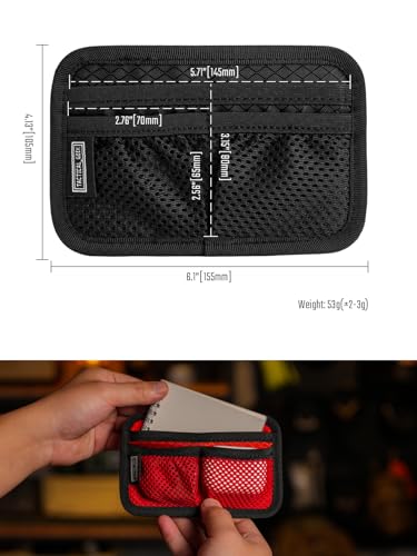 TACTICAL_GEEK TCM3 Mini EDC Organizer Board Backpack Accessories with Open Pocket Mesh Pocket Utility Admin Bag Insert Panel Hook and Loop Modular Organizer for Daily CarryRed - Image 3