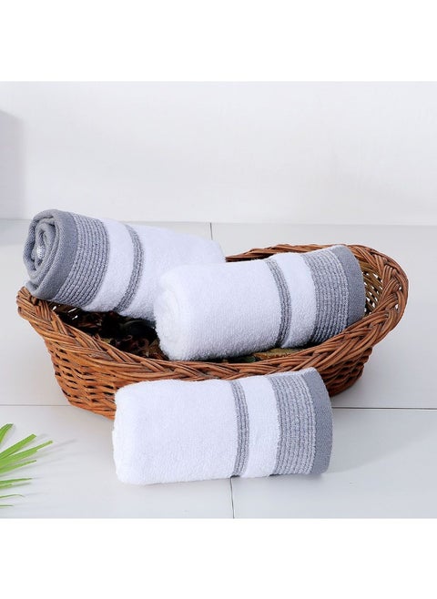 Reinheart Face Towel White/Charcoal 33X33Cm | Performance Fiber Quick Dry Plush Bathsheet | Ultra Soft Highly Absorbent Daily Usage Towels For Bathroom Kitchen